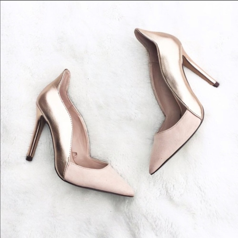 Zara rose gold pumps